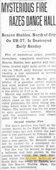 Midway Gardens (Midway Ballroom) - 1934 Article On Fire